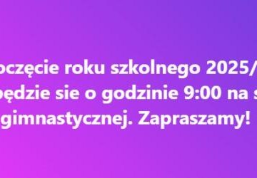 Rozpoczęcie roku szkolnego 2025/2026